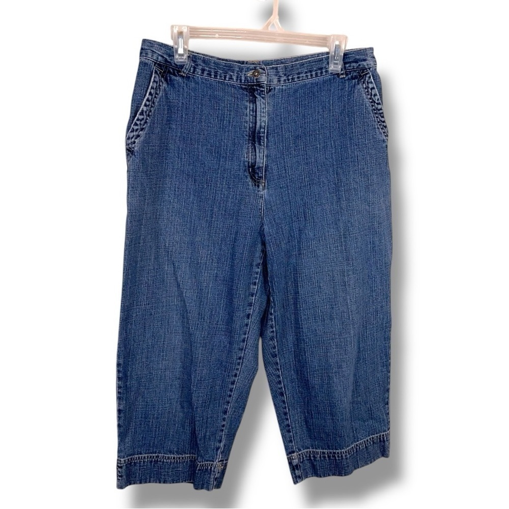 Vintage Size 16 Denim Capris Studio Works Cropped Cotton Classic